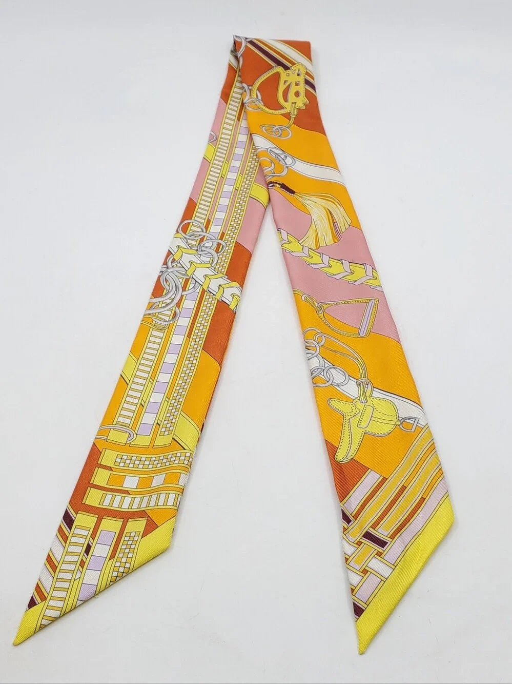 Hermes Brides Et Gris-Gris Twilly Scarf - Picture 2 of 12